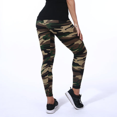 Summer Women Yoga Pants Elastic Sport Camouflage