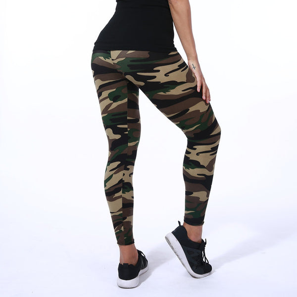 Summer Women Yoga Pants Elastic Sport Camouflage